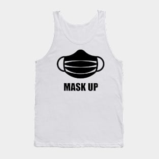 Mask Up! (Corona / COVID-19 / Health / Pandemic / Black) Tank Top